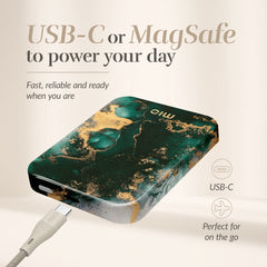 Mio By Mobilize Mio Powerbank 5000Mah With Double Sided Magsafe Compatibility Green Marble - Glossy - 123TelecomShop