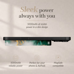 Mio By Mobilize Mio Powerbank 5000Mah With Double Sided Magsafe Compatibility Green Marble - Glossy - 123TelecomShop