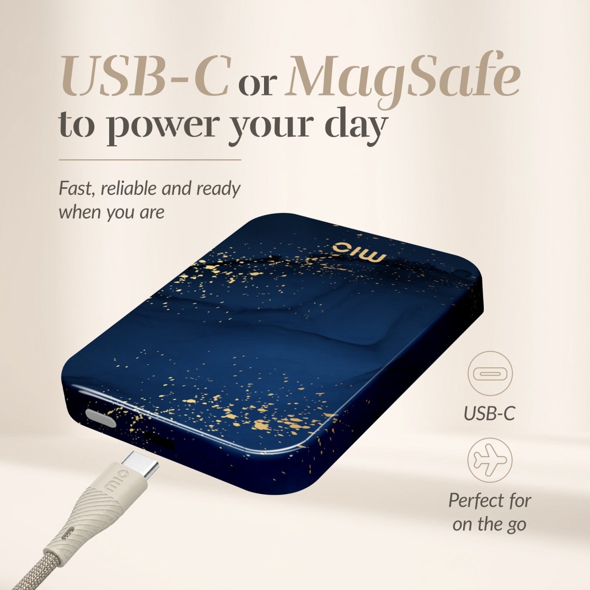 Mio By Mobilize Mio Powerbank 5000Mah With Double Sided Magsafe Compatibility Midnight Sparkle - Glossy - 123TelecomShop