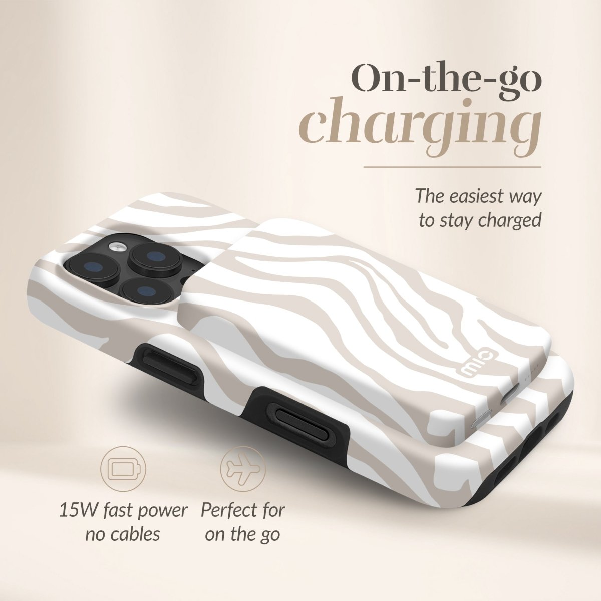 Mio By Mobilize Mio Powerbank 5000Mah With Double Sided Magsafe Compatibility Sandy Zebra - Matt - 123TelecomShop