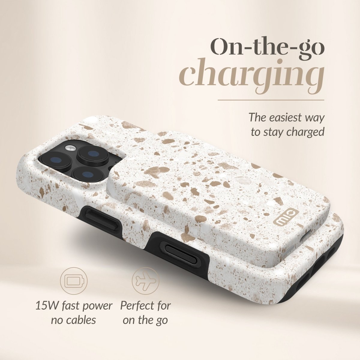 Mio By Mobilize Mio Powerbank 5000Mah With Double Sided Magsafe Compatibility Soft Terrazzo - Matt - 123TelecomShop