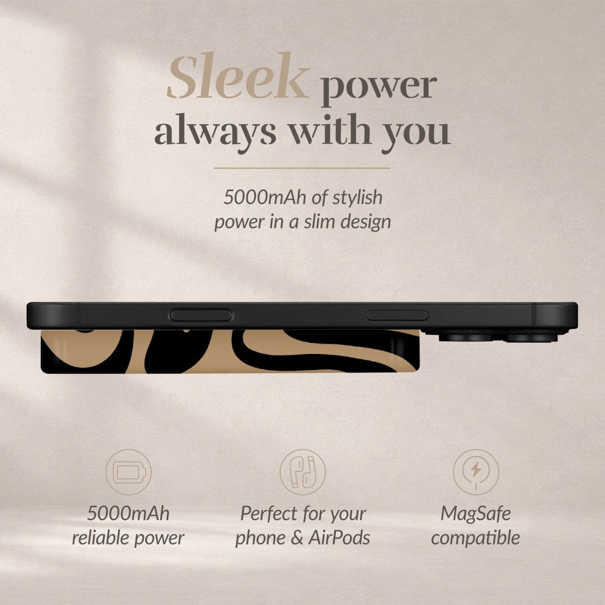 Mio By Mobilize Mio Powerbank 5000Mah With Double Sided Magsafe Compatibility Swirl - Matt - 123TelecomShop