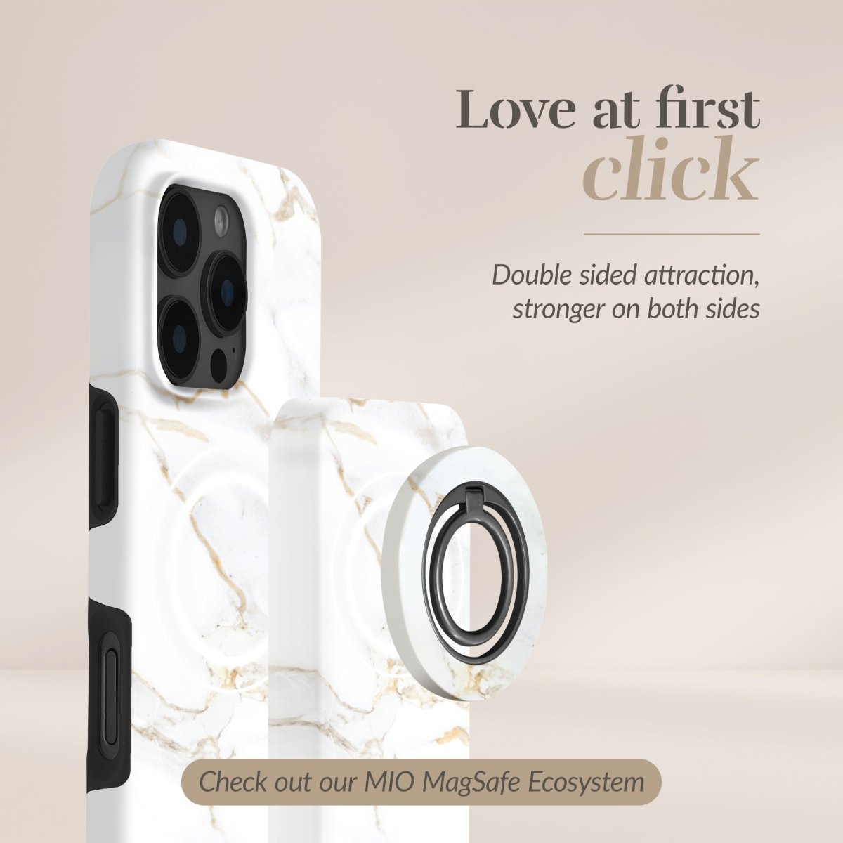 Mio By Mobilize Mio Powerbank 5000Mah With Double Sided Magsafe Compatibility White Marble - Matt - 123TelecomShop