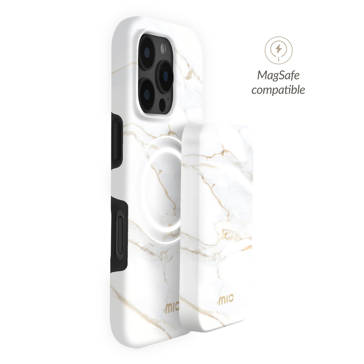 Mio By Mobilize Mio Powerbank 5000Mah With Double Sided Magsafe Compatibility White Marble - Matt - 123TelecomShop