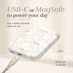 Mio By Mobilize Mio Powerbank 5000Mah With Double Sided Magsafe Compatibility White Roses - Glossy - 123TelecomShop