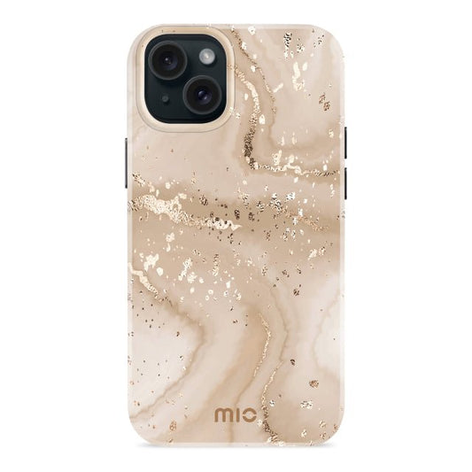 MIO MagSafe Apple iPhone 15 Plus / 14 Plus Hoesje Hard Shell Gold Marble - 123TelecomShop