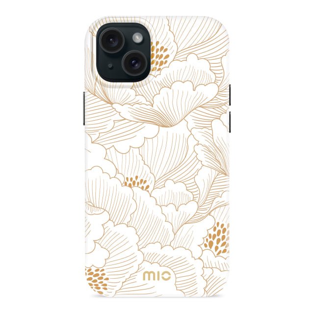 MIO MagSafe Apple iPhone 15 Plus / 14 Plus Hoesje Hard Shell White Roses - 123TelecomShop