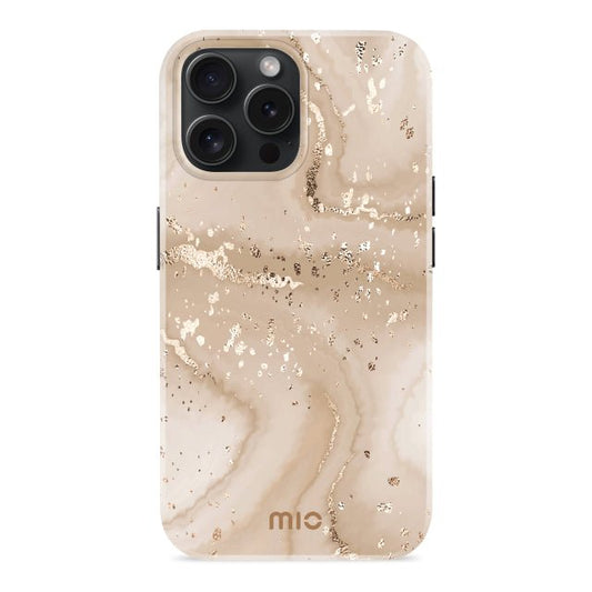 MIO MagSafe Apple iPhone 15 Pro Hoesje Hard Shell Gold Marble - 123TelecomShop