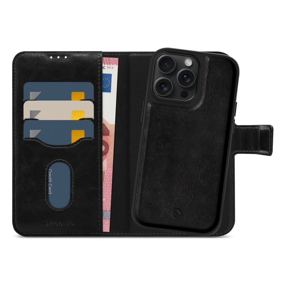 Mobilize 2In1 Magsafe Compatible Gelly Wallet Case Apple Iphone 15 Pro Max Black - 123TelecomShop