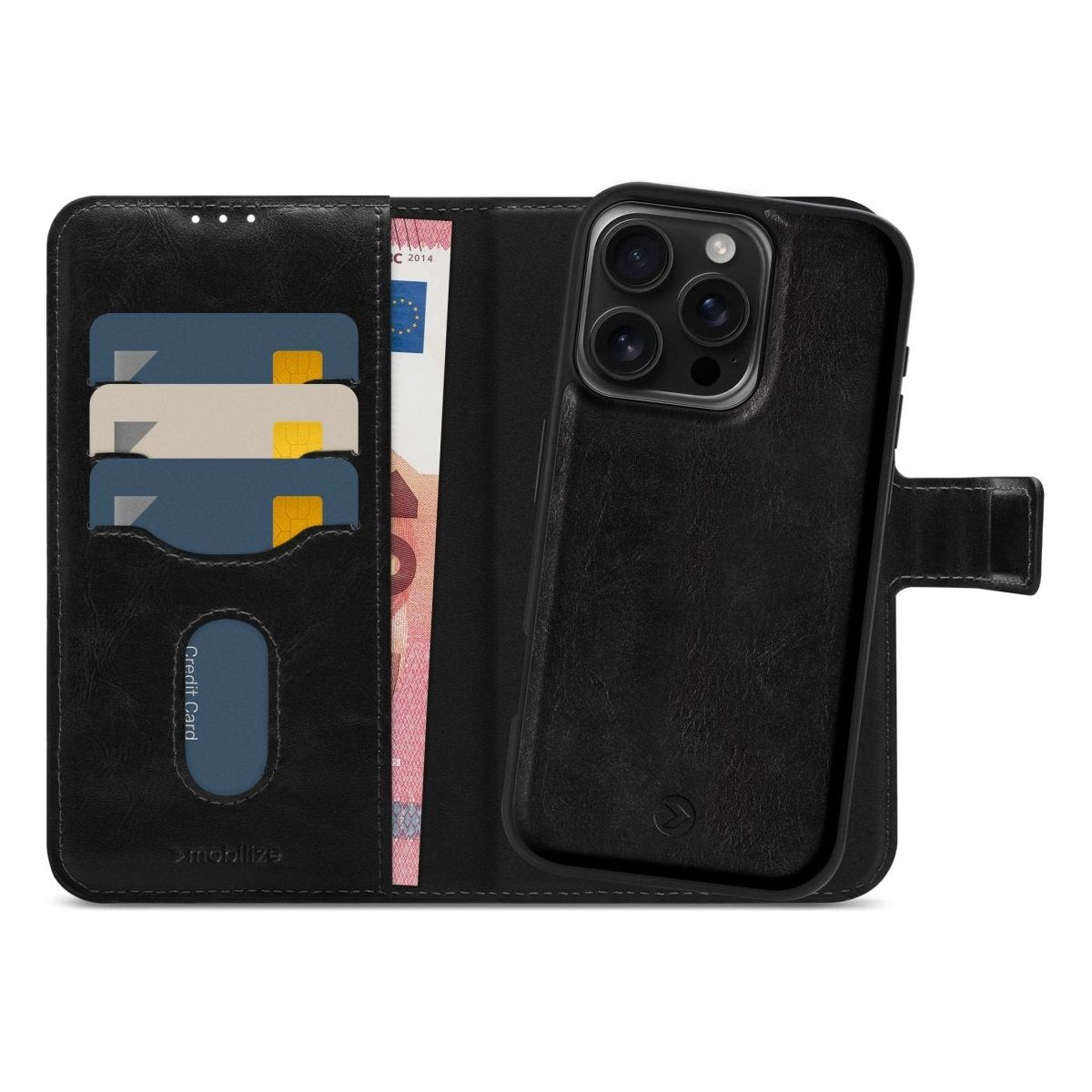 Mobilize 2In1 Magsafe Compatible Gelly Wallet Case Apple Iphone 16 Pro Black - 123TelecomShop