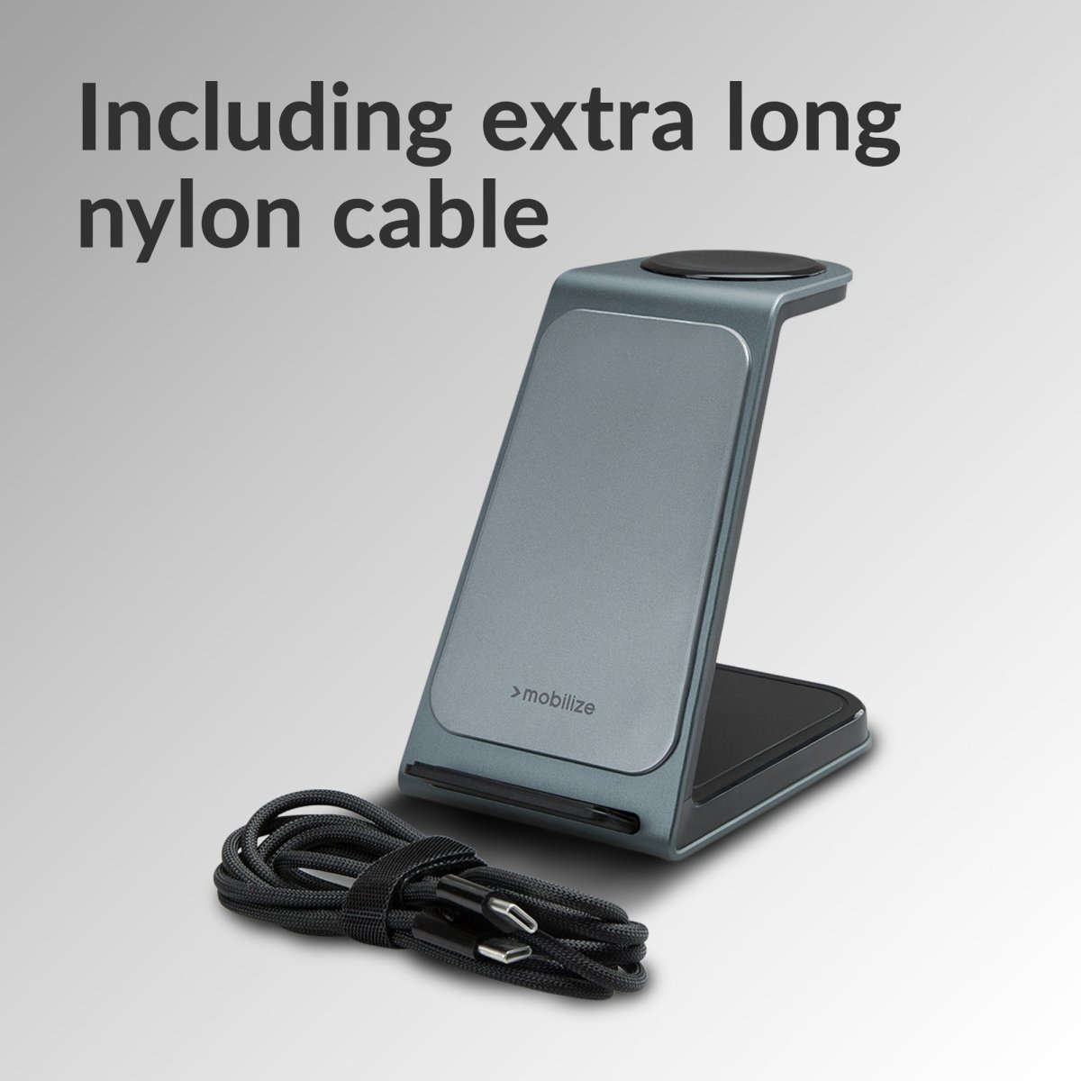 Mobilize 3In1 Aluminium Wireless Charger Station 15W - 123TelecomShop