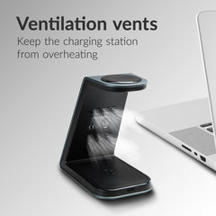 Mobilize 3In1 Aluminium Wireless Charger Station 15W - 123TelecomShop
