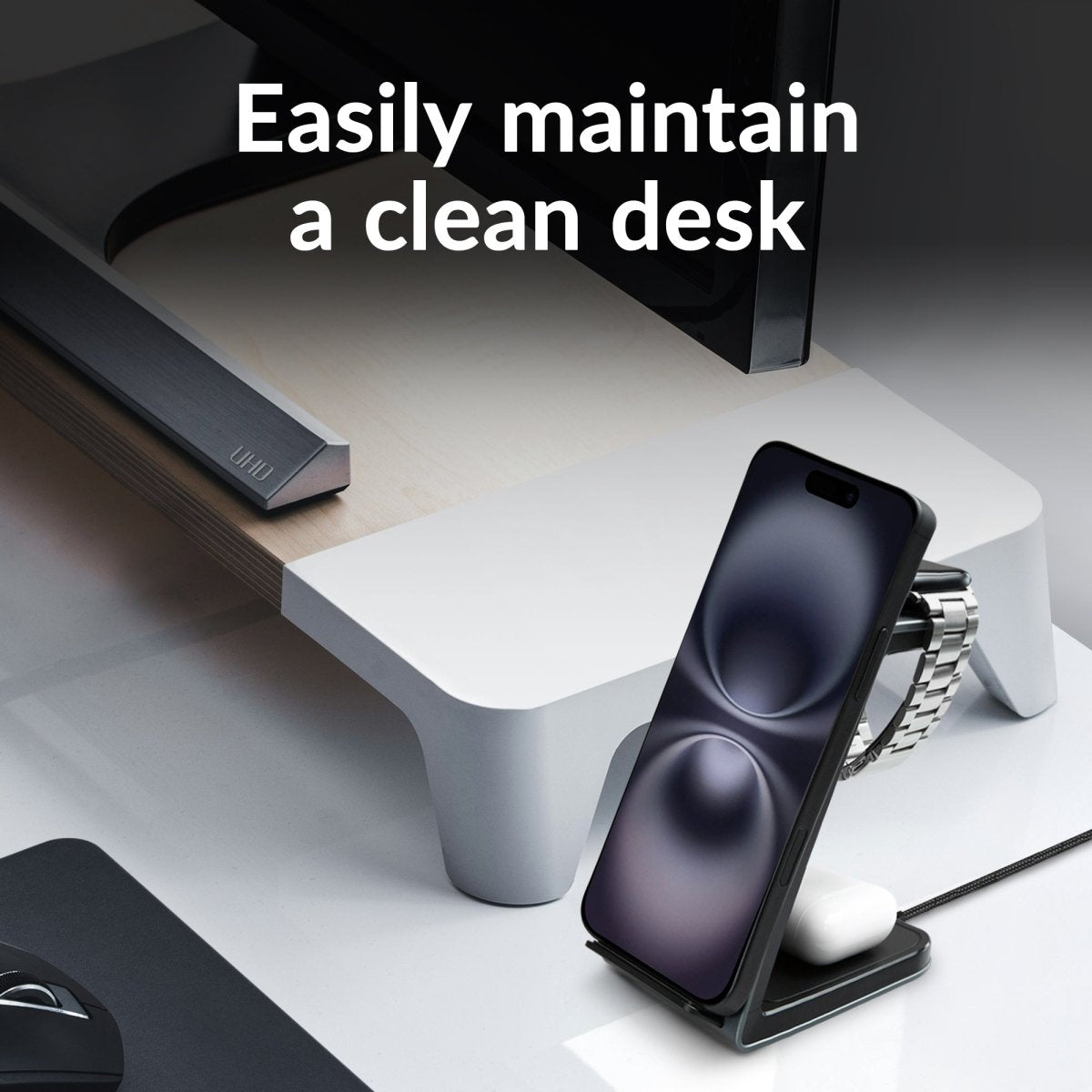 Mobilize 3In1 Aluminium Wireless Charger Station 15W - 123TelecomShop