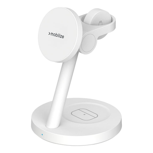 Mobilize 3In1 Charger Station Magsafe Compatible 25W Qi2.2 White - 123TelecomShop