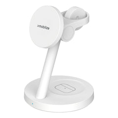 Mobilize 3In1 Charger Station Magsafe Compatible 25W Qi2.2 White - 123TelecomShop