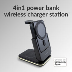 Mobilize 4In1 Wireless Charger Station With Detachable Power Bank 5000Mah Black - 123TelecomShop