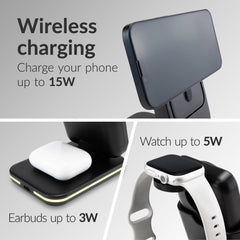 Mobilize 4In1 Wireless Charger Station With Detachable Power Bank 5000Mah Black - 123TelecomShop