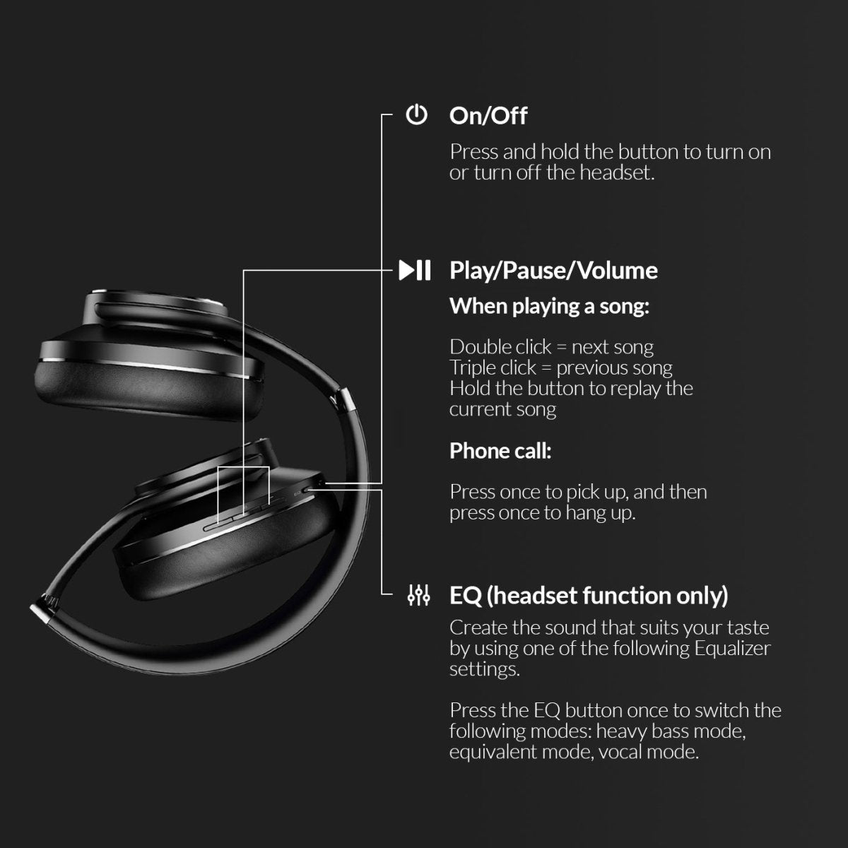 Mobilize Bluetooth Headphone With Speaker Function Black - 123TelecomShop