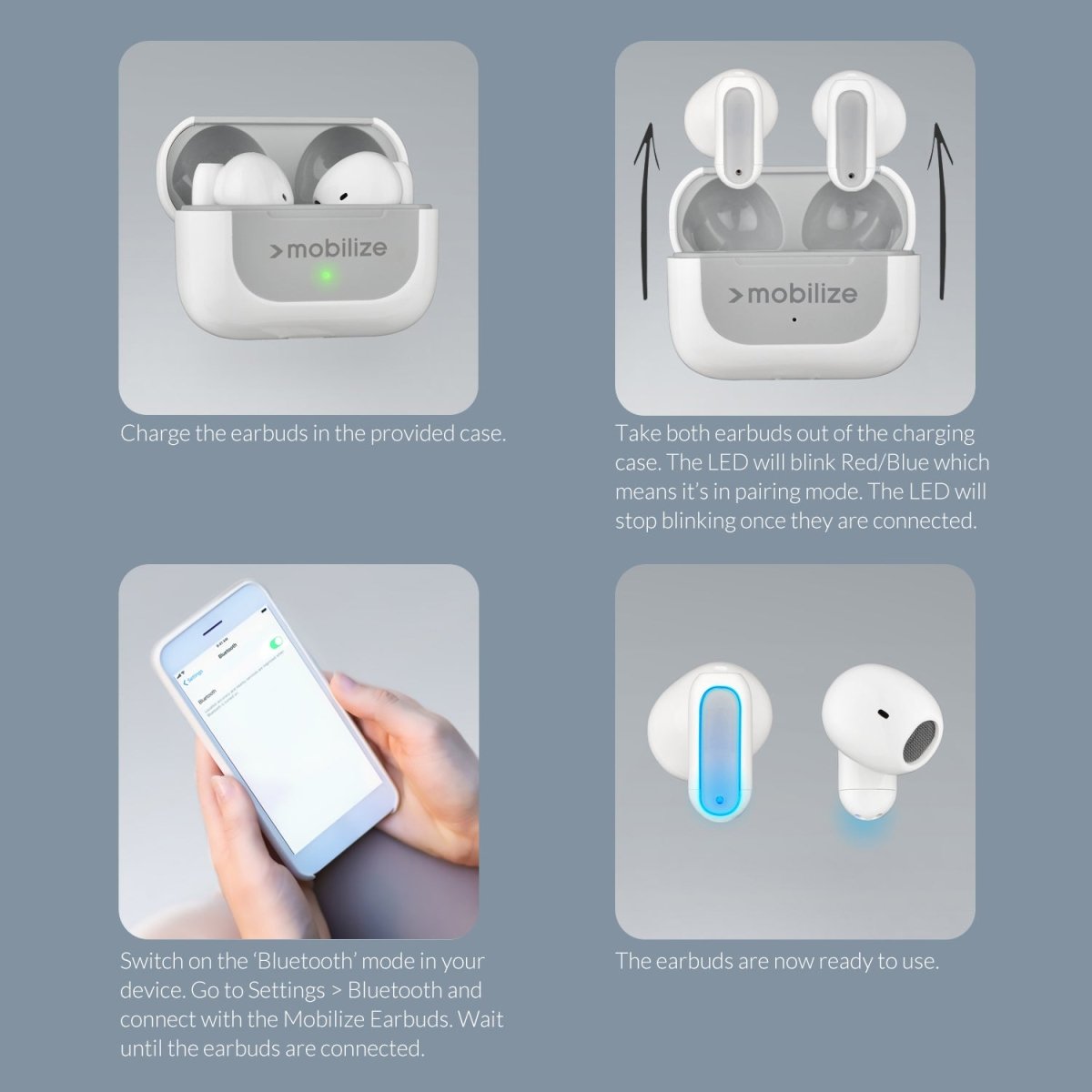 Mobilize Bluetooth Tws Earbuds Mini White - 123TelecomShop