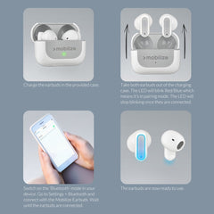 Mobilize Bluetooth Tws Earbuds Mini White - 123TelecomShop