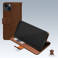 Mobilize Echt Lederen Bookcase voor de iPhone 13 - Bruin - 123TelecomShop