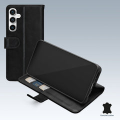 Mobilize Echt Lederen Bookcase voor de Samsung Galaxy S23 FE 5G - Zwart - 123TelecomShop