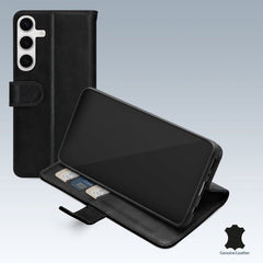 Mobilize Echt Lederen Bookcase voor de Samsung Galaxy S24 5G - Zwart - 123TelecomShop