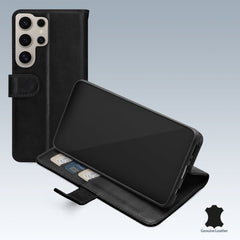 Mobilize Echt Lederen Bookcase voor de Samsung Galaxy S24 Ultra 5G - Zwart - 123TelecomShop