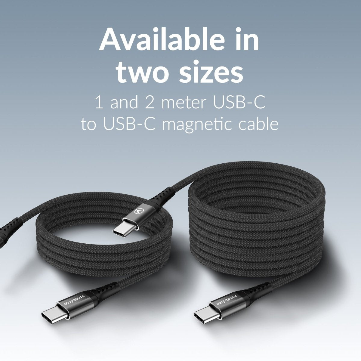 Mobilize Magnetic Nylon Cable - Usb-C To Usb-C - 1M. - 100W Black - 123TelecomShop