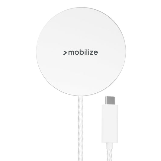 Mobilize Magnetic Wireless Charger Magsafe Compatible 25W Qi2.2 White Aluminium - 123TelecomShop