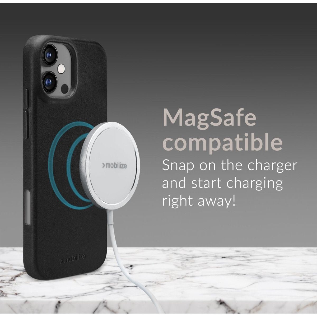 Mobilize Magsafe Compatible Premium Leather Case Apple Iphone 16 Pro Max Black - 123TelecomShop