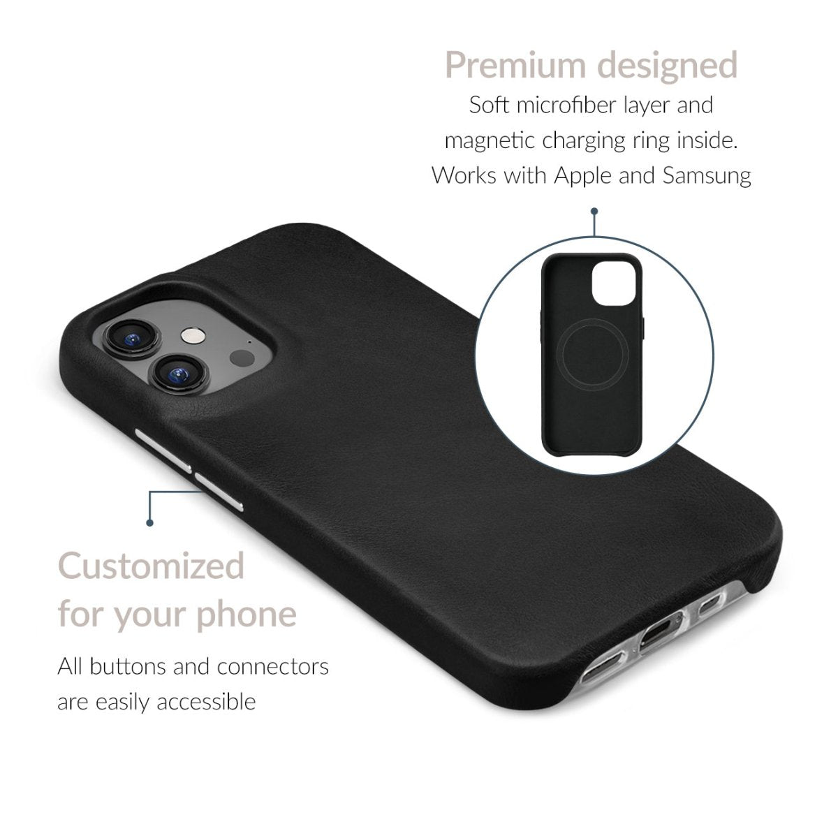 Mobilize Magsafe Compatible Premium Leather Case Apple Iphone 17 Air Black - 123TelecomShop