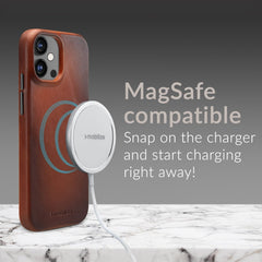 Mobilize Magsafe Compatible Premium Leather Case Apple Iphone 17 Pro Burned Cognac - 123TelecomShop