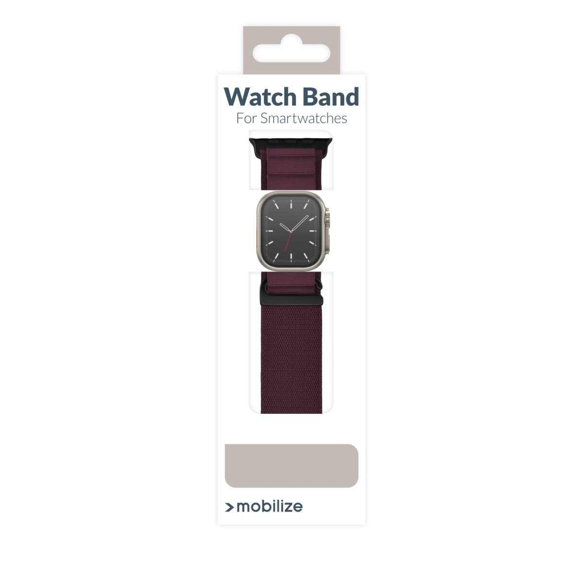 Mobilize Nylon Watch Band - Alpine - Black Connector - For Apple 38/40/41Mm - Bordeaux - 123TelecomShop