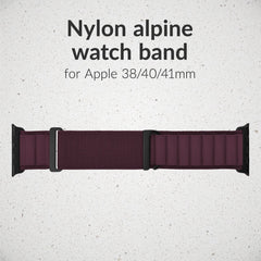 Mobilize Nylon Watch Band - Alpine - Black Connector - For Apple 38/40/41Mm - Bordeaux - 123TelecomShop