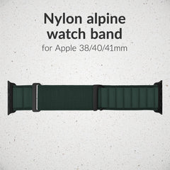 Mobilize Nylon Watch Band - Alpine - Black Connector - For Apple 38/40/41Mm - Dark Green - 123TelecomShop