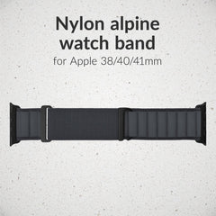 Mobilize Nylon Watch Band - Alpine - Black Connector - For Apple 38/40/41Mm - Dark Grey - 123TelecomShop