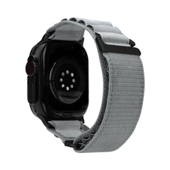 Mobilize Nylon Watch Band - Alpine - Black Connector - For Apple 38/40/41Mm - Light Grey - 123TelecomShop