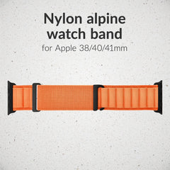 Mobilize Nylon Watch Band - Alpine - Black Connector - For Apple 38/40/41Mm - Orange - 123TelecomShop