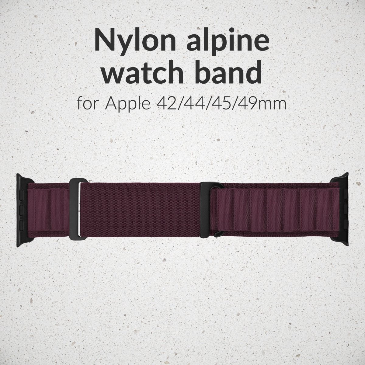 Mobilize Nylon Watch Band - Alpine - Black Connector - For Apple 42/44/45/49Mm - Bordeaux - 123TelecomShop
