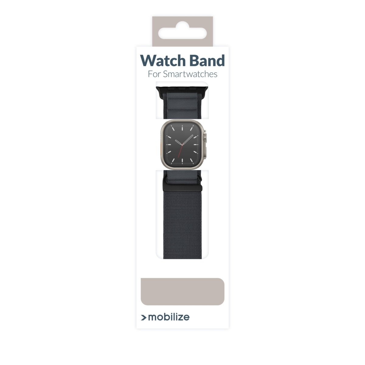 Mobilize Nylon Watch Band - Alpine - Black Connector - For Apple 42/44/45/49Mm - Dark Grey - 123TelecomShop