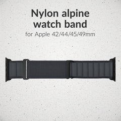 Mobilize Nylon Watch Band - Alpine - Black Connector - For Apple 42/44/45/49Mm - Dark Grey - 123TelecomShop