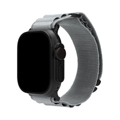 Mobilize Nylon Watch Band - Alpine - Black Connector - For Apple 42/44/45/49Mm - Light Grey - 123TelecomShop
