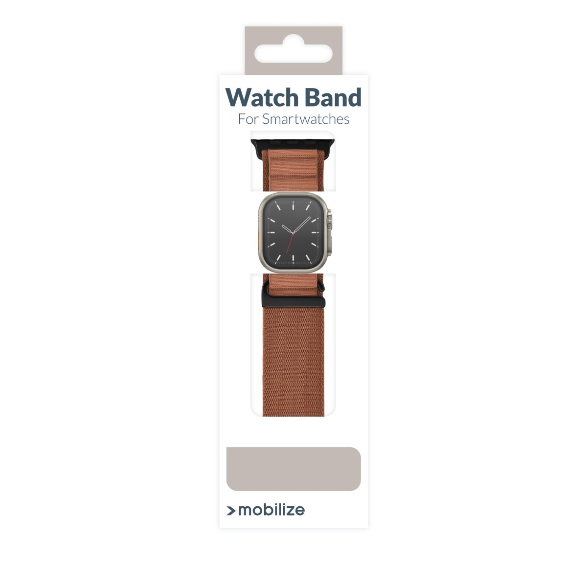 Mobilize Nylon Watch Band - Alpine - Black Connector - For Apple 42/44/45/49Mm - Terracotta - 123TelecomShop