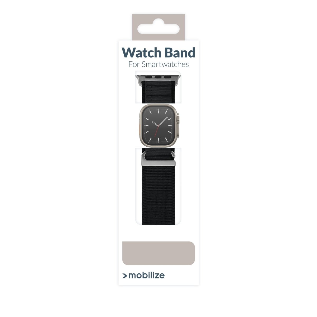 Mobilize Nylon Watch Band - Alpine - Titanium Connector - For Apple 42/44/45/49Mm - Black - 123TelecomShop