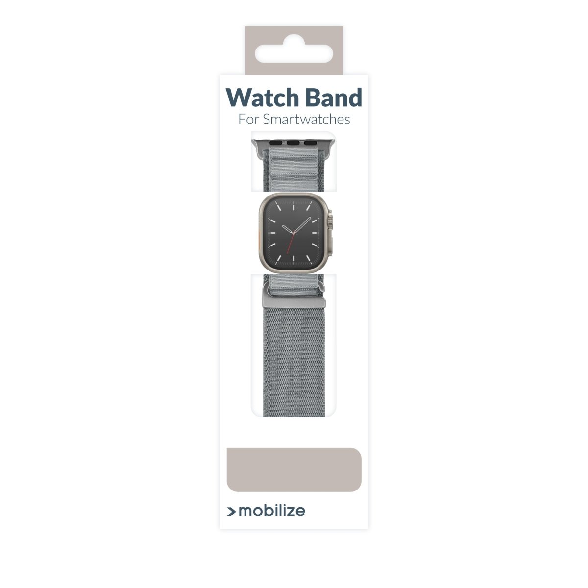 Mobilize Nylon Watch Band - Alpine - Titanium Connector - For Apple 42/44/45/49Mm - Light Grey - 123TelecomShop