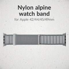 Mobilize Nylon Watch Band - Alpine - Titanium Connector - For Apple 42/44/45/49Mm - Light Grey - 123TelecomShop