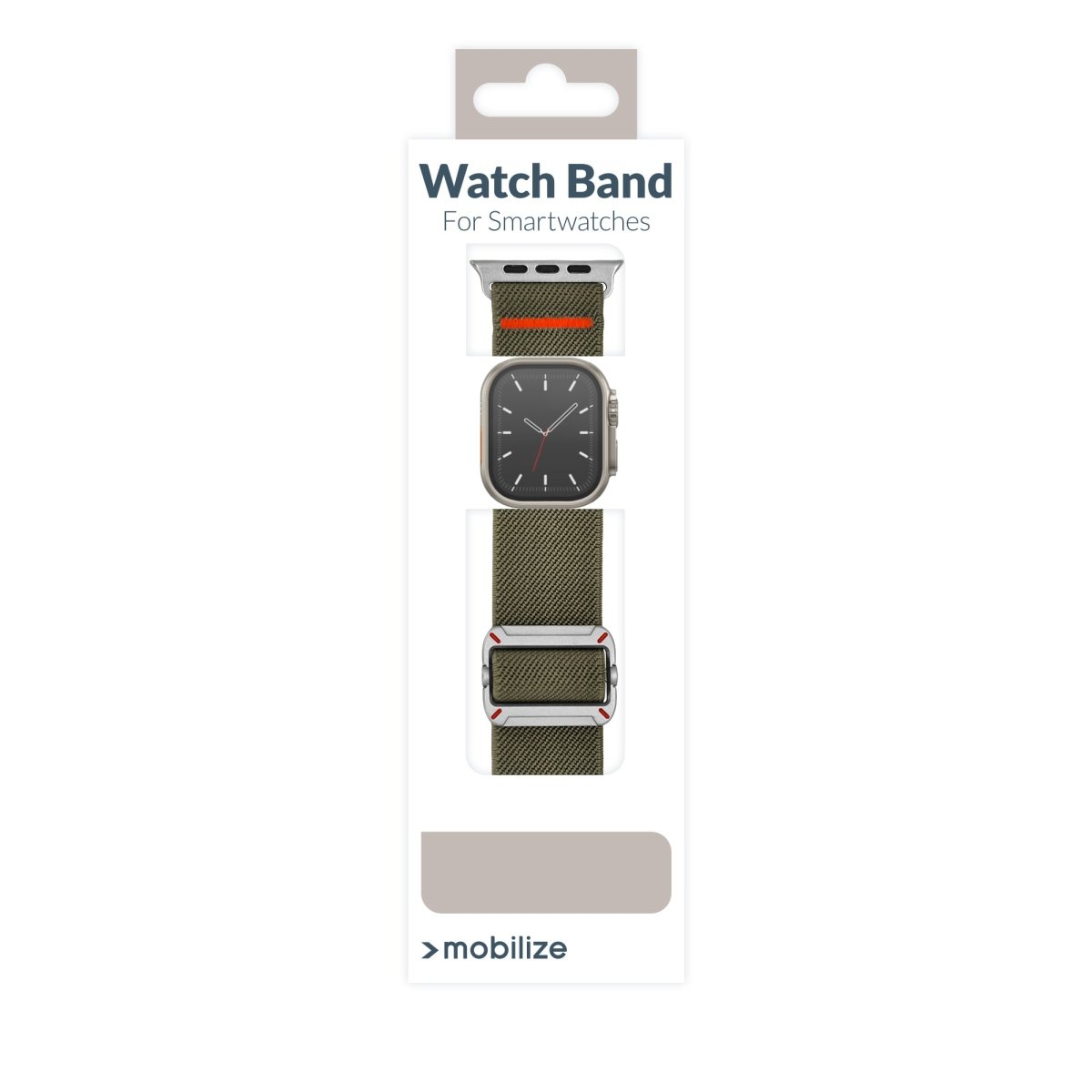 Mobilize Nylon Watch Band - Elastic - For Apple 42/44/45/49Mm - Khaki - 123TelecomShop