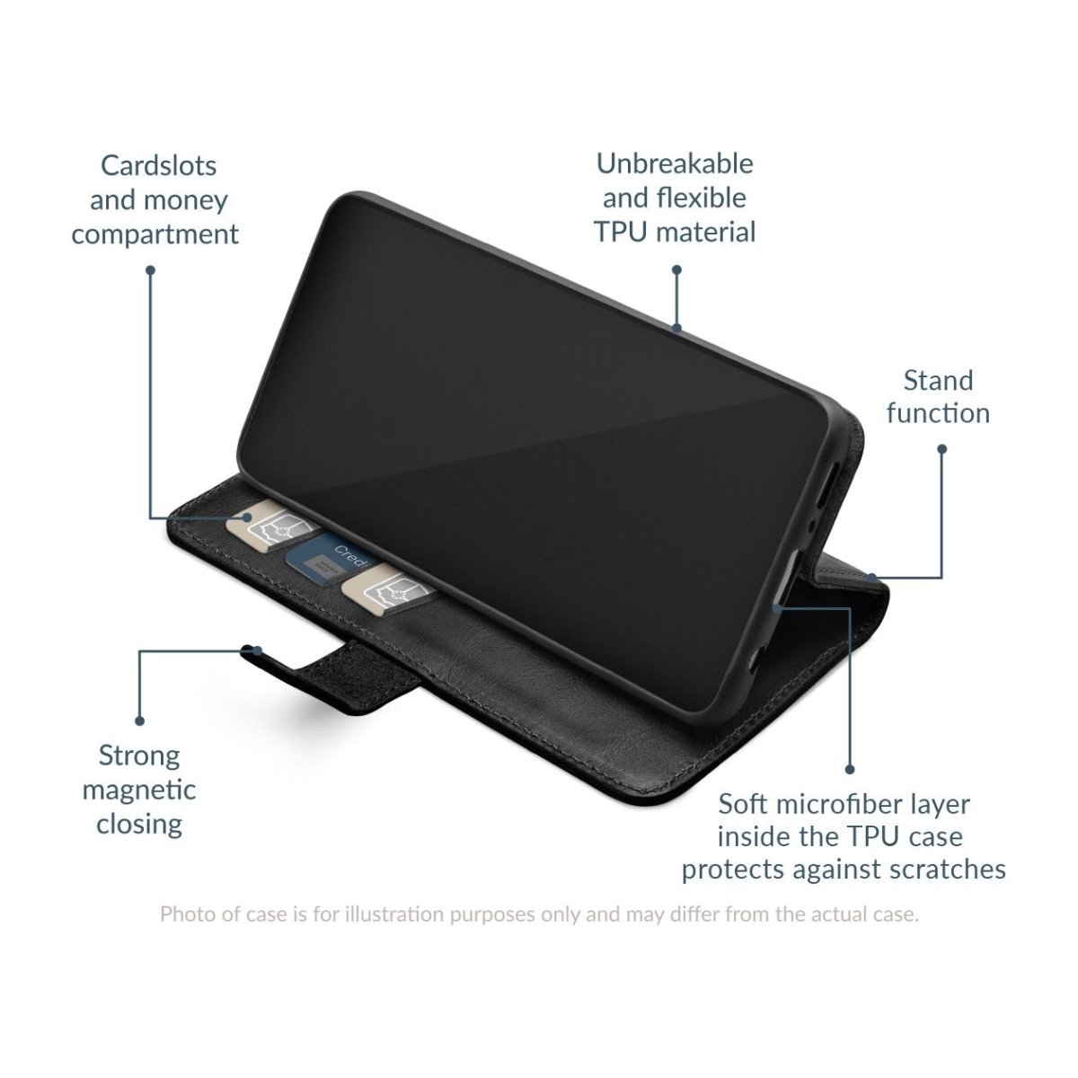 Mobilize Premium Gelly Wallet Book Case Apple Iphone 15 Pro Black - 123TelecomShop