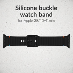 Mobilize Silicon Watch Band - Buckle - For Apple 38/40/41Mm - Black - 123TelecomShop